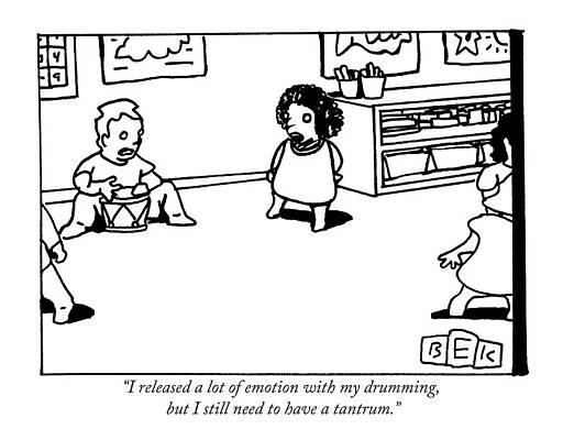 Toddler Drawing - I Released A Lot Of Emotion With My Drumming by Bruce Eric Kaplan