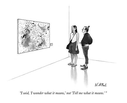 Gallery Visitors Viewing Abstract Art Wall Art