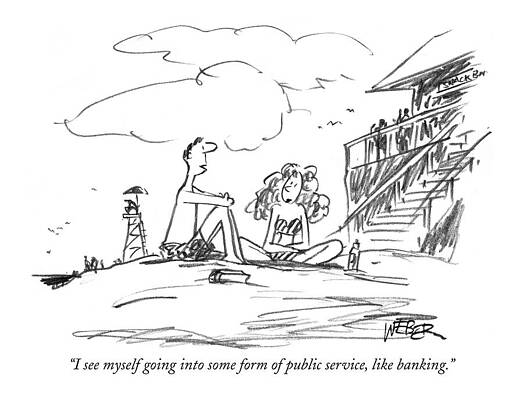 Cartoon Couple on the Beach Scene Wall Art