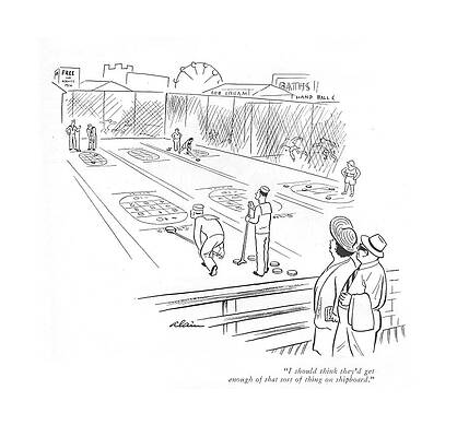 Sailor Wall Art featuring the drawing I Should Think They'd Get Enough Of That Sort by  Alain