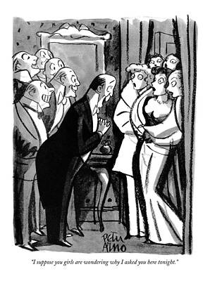 Sexy Drawing - I Suppose You Girls Are Wondering Why I Asked by Peter Arno