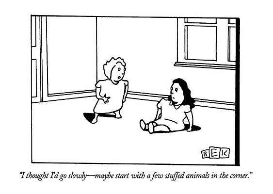 Stuffed Animal Wall Art featuring the drawing I Thought I'd Go Slowly - Maybe Start With A Few by Bruce Eric Kaplan