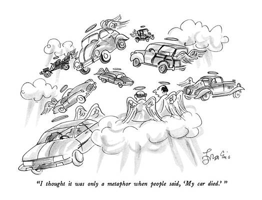 Heaven Wall Art featuring the drawing I Thought It Was Only A Metaphor When People Said by Edward Frascino