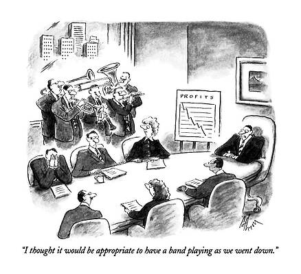 Background Drawing - I Thought It Would Be Appropriate To Have A Band by Frank Cotham