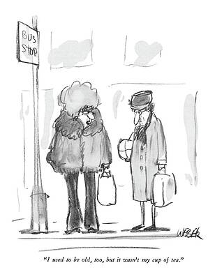 Conversation at the Bus Stop Drawing