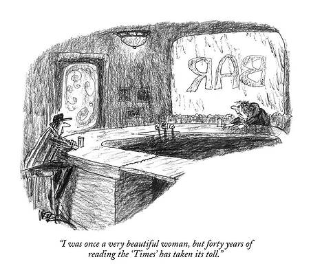 Bar Conversation in Black and White Drawing