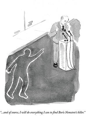 Outline Drawing - I Will Do Anything I Can To Find Boris Nemtsov's by Emily Flake