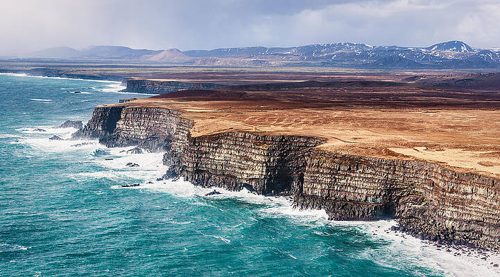 Wall Art featuring the photograph Icelandic Coast - Iceland Aerial Photograph by Duane Miller