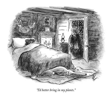 Russia Drawing - I'd Better Bring In My Plants by Frank Cotham