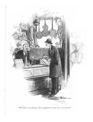 Valentine Drawing - I'd Like To Exchange This Engagement Ring by R Van Buren