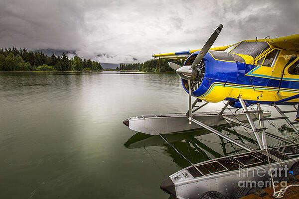 Alaska Wall Art featuring the photograph Idle Float Plane At Juneau Airport by Darcy Michaelchuk
