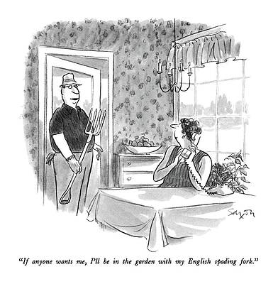 Fork Wall Art featuring the drawing If Anyone Wants by Charles Saxon