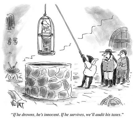 Hood Drawing - If He Survives We'll Audit His Taxes by Christopher Weyant