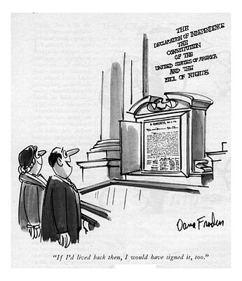 American History Wall Art featuring the drawing If I'd Lived Back by Dana Fradon