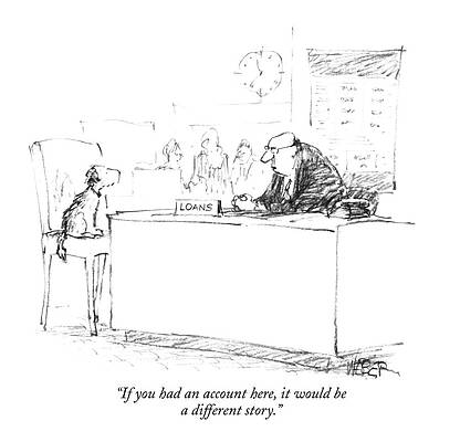 Sitting Drawing - If You Had An Account Here by Robert Weber