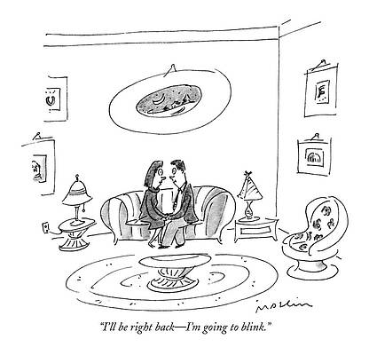 Lover Drawing - ?i?ll Be Right Back?i?m Going To Blink.? by Michael Maslin