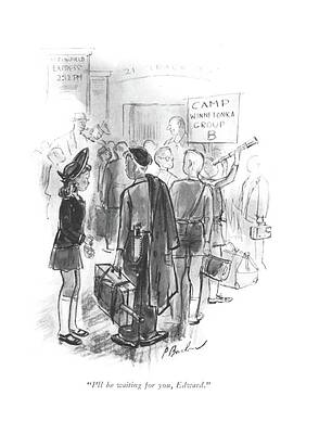 Lover Drawing - I'll Be Waiting by Perry Barlow