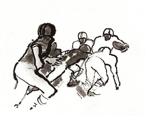 Sports Digital Art - Illustration Of A Group Of Football Players by Carl Oscar August Erickson