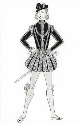 Pattern Digital Art - Illustration Of A Man In A Period Costume by Claire Avery