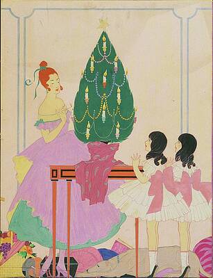 Candle Wall Art featuring the digital art Illustration Of A Mother And Twin Girls by Helen Dryden