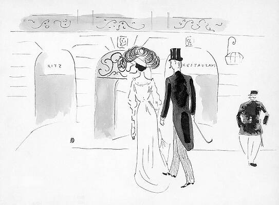 Nineteenth Century Wall Art featuring the digital art Illustration Of A Nineteenth Century Couple by Oberle