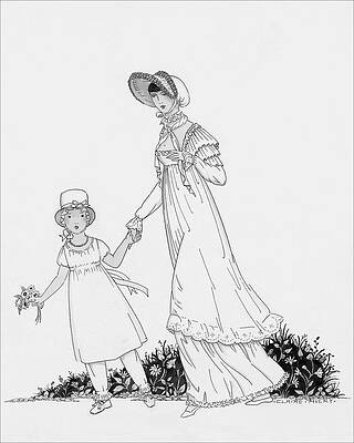 Regency Mother and Child Stroll Wall Art