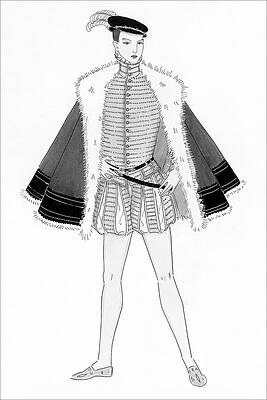 Pattern Digital Art - Illustration Of A Sixteenth Century Man by Claire Avery