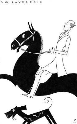 Rider on a Black Horse Photograph