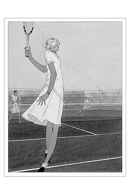 Sports Digital Art - Illustration Of A Woman Playing Tennis by Jean Pages