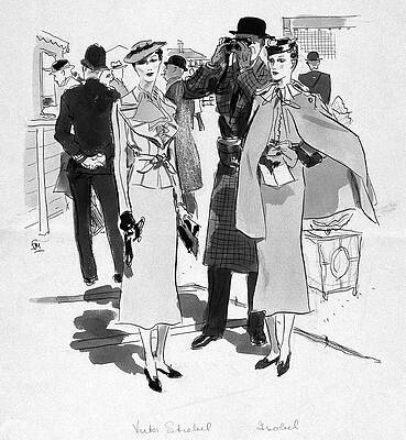 Sports Digital Art - Illustration Of Men And Woman At The Races by Francis Marshall