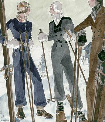 Winter Ski Fashion in the Alps Digital Art