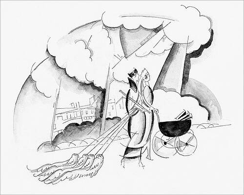 Abstract Digital Art - Illustration Of Two Women by John Barbour