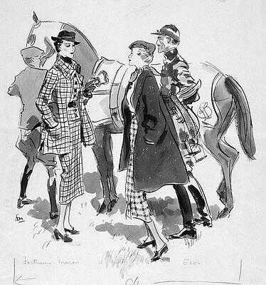 Sports Digital Art - Illustration Of Women Standing In Front Of Racing by Francis Marshall