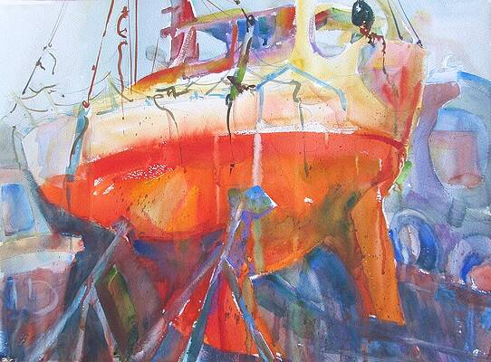 Wall Art featuring the painting Ilwaco Red-Orange by Jackson Ordean