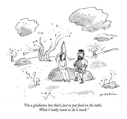 Teacher Drawing - I'm A Gladiator by Michael Maslin