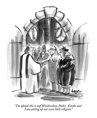 Setting Drawing - I'm Afraid This Is Auf Wiedersehen by Lee Lorenz