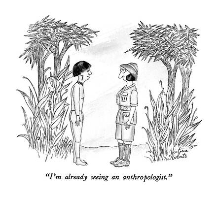 Native Drawing - I'm Already Seeing An Anthropologist by Victoria Roberts