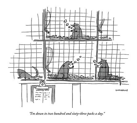 Laboratory Drawing - I'm Down To Two Hundred And Sixty-three Packs by Liza Donnelly