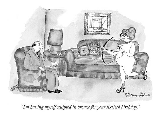 Nude Drawing - I'm Having Myself Sculpted In Bronze by Victoria Roberts