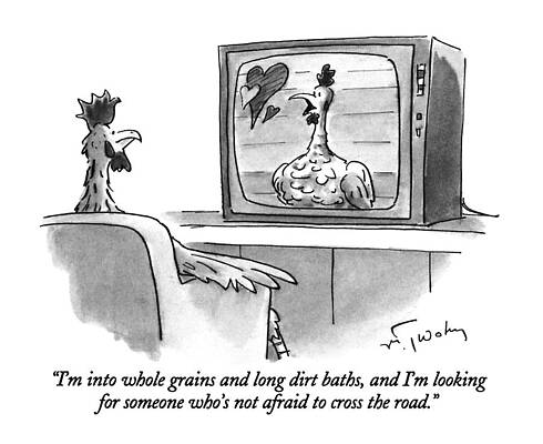 Chicken Wall Art featuring the drawing I'm Into Whole Grains And Long Dirt Baths by Mike Twohy