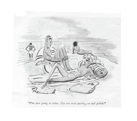 Beach Relaxation Scene with Humor Wall Art