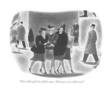 Envious Wall Art featuring the drawing I'm Really Glad She Didn't Come. She's Got A New by Richard Taylor