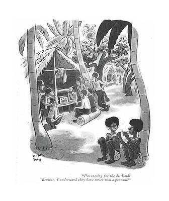 Native Drawing - I'm Rooting For The St. Louis Browns by Robert J Day