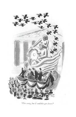 Celebration Drawing - I'm Sorry, But I Couldn't Get Doves by Robert J. Day