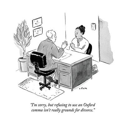 Oxford Comma Divorce Discussion Drawing