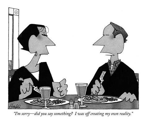 Saying Wall Art featuring the drawing I'm Sorry - Did You Say Something? by William Haefeli