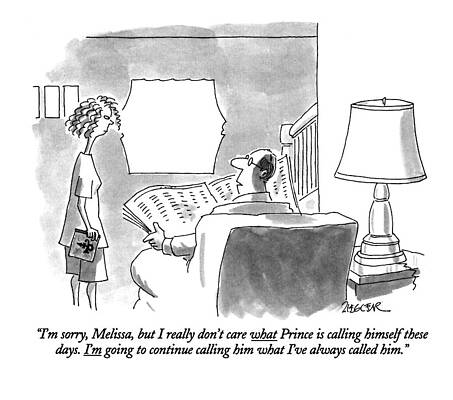 Symbol Drawing - I'm Sorry, Melissa, But I Really Don't Care What by Jack Ziegler