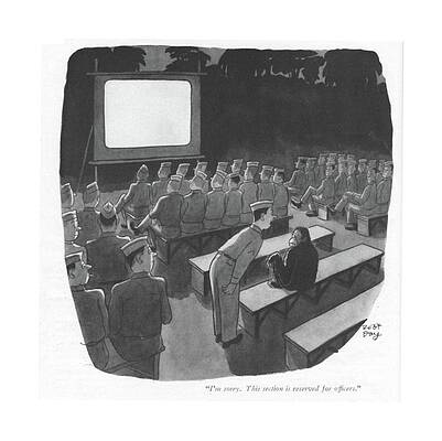 Movie Wall Art featuring the drawing I'm Sorry. This Section Is Reserved For Of?cers by Robert J. Day