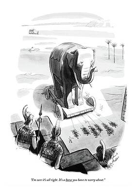 Europe Drawing - I'm Sure It's All Right. It's A Horse by Richard Decker