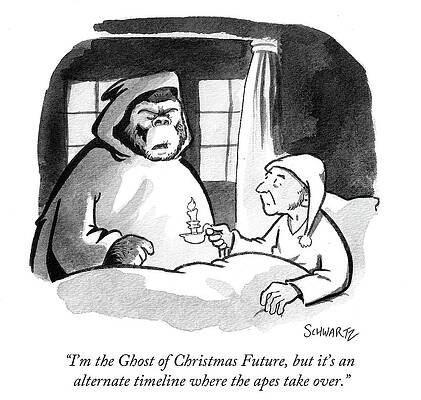 Celebration Drawing - I'm The Ghost Of Christmas Future by Benjamin Schwartz